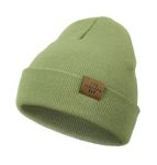 Kids Beanie Hat, Winter Toque for Boys Girls Toddler Children, Double Layer Knit Cap(Light Green)