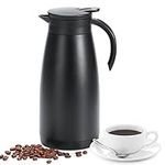 Olerd 1.5L Insulated Jug, Thermal Coffee Pot, Stainless Steel Tea Pot, Double-Walled Vacuum Carafe Jug for Coffee Tea, Water, Drink (Black)