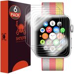 Skinomi TechSkin [6-Pack] (Newly Revised) Clear Screen Protector for Apple Watch 42mm Series 3/Series 2/Series 1 [Full Coverage] Anti-Bubble HD TPU Film