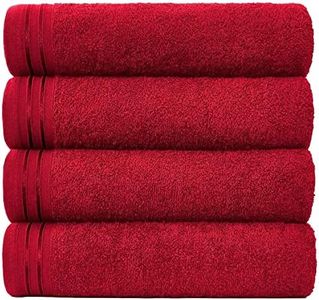 GC GAVENO CAVAILIA Large Towels Bath Sheet - Highly Absorbent Egyptian Cotton Towel Set - 4 Pack Extra Soft Large Bath Towel Red - Quick Dry Bath Sheets - 450 GSM Washable Towels, 75X135 Cm