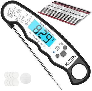 KIZEN Instant Read Meat Thermometer Digital - Food Thermometer for Cooking, Grill, Oven, BBQ - Waterproof and Backlit Display