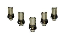 Armerah Flat 510 Drip Tip eCig Mouthpiece Short/Narrow Plastic/Opaque 5 Pack in Black