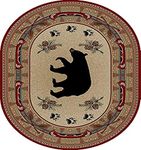 Rug Empire 4882 Rustic Lodge Woodlands Bear Area, 5'3" x 7'3"