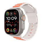 MoKo Sport Straps Compatible with Apple Watch Ultra 2 Strap 49mm 46mm 45mm 44mm 42mm for Men Women,Two-Tone Silicone Replacement Band for iWatch Strap SE Series 10 9 8 7 6 5 4 Ultra 2,Star/Orange