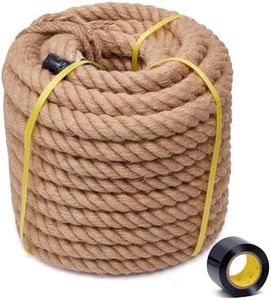 BRETANGME Jute Rope 1 1/2 Inch 100 Feet, Heavy Duty Rope Manila Twisted Hemp Rope Thick for Nautical, Railings, Hammock, Swing, Crafts, Bundling, Tug of War, Home Decorating, Landscaping