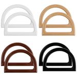 Bag Handles for Bag Making, 8 PCS D Shape Handbag Purse Handle, Handle Replacement Accessories for DIY Handmade Beach Bag Handbags Straw Bag Market Bags Purse Handles(4 Colors)