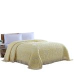 Beatrice Home Fashions Medallion Chenille Bedspread, Queen, Yellow