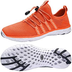 DLGJPA Women's Quick Drying Water Shoes for Beach or Water Sports Lightweight Slip On Walking Shoes Orange Red