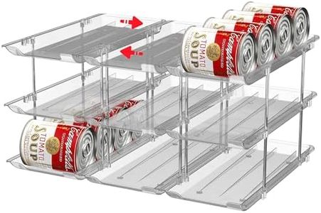 Ynelyase Can Storage Organizer Pantry and Canned Food Holders for Soup Can Goods Dispenser with Rack Clear 9-Pack