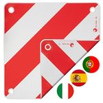 valonic warning sign - 3in1 for Italy,Spain and Portugal - robust PVC, 50x50cm, reflective, for motorhome, caravan, bike carrier, rear carrier