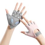 PROBEROS® Women Workout Gloves for Gym, Crossfit Gym with Anti Slip Silione Pad Palm Design Compression Fitness Summer Breathable Fingerless Gloves, Size-S