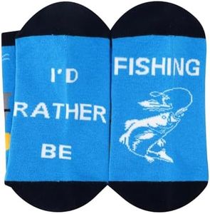 Inmeilifus Funny Socks Christmas Stocking Stuffers Novelty Gifts Retired Hunting Fishing Golf Socks for Men, Women, Fishing, One Size