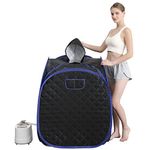 Smartmak Portable Sauna Kit, one Person Full Body at Home Spa Hat Tent, Include 2L Steamer with Remote Control for Detox & Weight Loss US Plug- Black