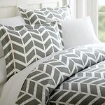 Celine Linen Luxury Silky Soft Coziest 1500 Thread Count Egyptian Quality 2-Piece Duvet Cover Set |Arrow Pattern| Wrinkle Free, 100% Hypoallergenic, Twin/Twin XL, Gray