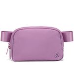 Pander Double Zipper Fanny Pack Nylon Everywhere Belt Bag, Fashion Waist Packs for Women with Adjustable Strap, 1L. (Light Purple) 1