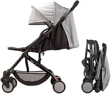 Bambisol Poussette Canne Compacte YUKO² | Dès la Naissance - 22kg, Pliage 1 main, Repose-jambe Réglable, Sac | Noir Gris