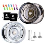 MAGICYOYO 2 Pack of Yoyo K2 Crystal, Responsive Yoyo for Kids Beginner, Dual Function Yoyos with Replacement Unresponsive Yoyo Bearing for Advanced Player+Bearing Removal Tools+12 Yoyo Strings+2 Bags