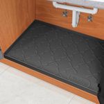 SIKADEER Under Sink Mat for Kitchen Waterproof, 25" x 22" Silicone Mat Cabinet Liner for Bathroom Under Sink Organizer with Raised Edge, Fits 27inch Standard Cabinet Under Sink Drip Tray Protector