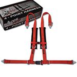 4 Point Padded Harness for SxS and other OffRoad Vehicles (Red)