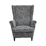 CRFATOP Printed Wing Chair Slipcovers 2 Piece Stretch Wingback Chair Cover Spandex Fabric Wingback Armchair Covers with Elastic Bottom for Living Room Bedroom Wingback Chair (A25)