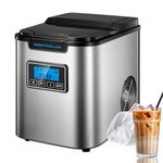 Ice Maker Machine 3 Ice Cube Sizes, NORTHCLAN Countertop Ice Cube Maker with Timer, 9 Cubes Ready in 6-8 Mins, 14kg in 24Hrs, Self Cleaning, LED Display, 2.3L Water Tank, for Home