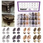 Swpeet 64 Sets 14/18mm Round Strong Magnetic Button Clasps Snaps, Metal Fastener Clasps Gold Silver Bronze Black DIY Craft Sewing Knitting Buttons Sets for Sewing, Purses, Bags, Clothes, Leather