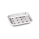 Expresso Soap Dish Holder Stainless Steel Double Layer Soap Tray with Drain for Bathroom, Shower, Tub and Kitchen Sink (Rectangle)