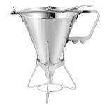 MYFULLY Confectionery Funnel with Stand | Stainless Steel Commercial Grade Cake Decorating Tool with Three Nozzles for Commercial Home Use
