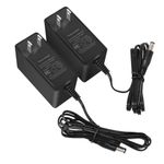 SmoTecQ 12V 2A Power Supply AC Adapter 2 Pack, AC 100-240V to DC 12 Volt Transformers, 2.1mm X 5.5mm Wall Plug