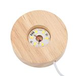 LED Wood Display Base, LED Light Base USB Convenient and Practical, LED Light Base for Selenite Tower Crystal Glass Resin Art(Warm Light Base)