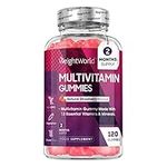 Multivitamin Gummies for Women & Men - 2 Months Supply - 13 Multivitamins & Minerals - 120 Vitamin Gummies - With Vitamin C, A, D, B, Biotin & Zinc - Strawberry Flavoured Chewable Multivitamins Adults