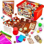 GirlZone Little Choco Delights Maker Kit, Chocolate Making Kit with Candy Bar Molds, Lolly Sticks, Wrappers for Choco Bar, Ideal Christmas Gift & Thanksgiving Gift for 8+ Year Old Girls