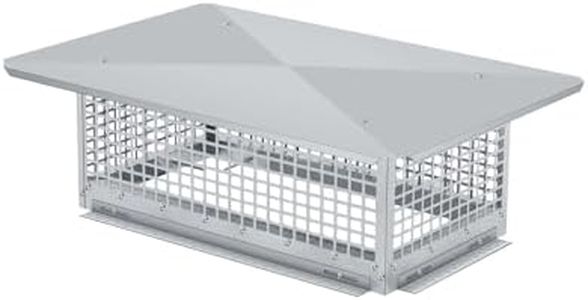 Chimney Cap 8 x 13 in - Heavy-Duty 304 Stainless Steel Mesh Cover, Easy Bottom Installation, Weatherproof & Spark Arrestor for Outside Clay Flue Tile (Fits 6 in x11 in-8 in x13 in Adjustable), Silver