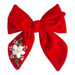 Leonyvie Hand Embroidered Sailor Bow - Red