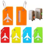 5 Luggage Tags, Suitcase Tags, Travel Tags, Bright Luggage Tags for Suitcases, Travel Accessories, Holiday Essentials Suitcase Identifier, Five Different Colourful Bag Tags for Airport & Travel