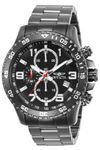 Invicta Stainless Steel Chronograph Black Dial Men's Analog Watch - 14879, Band Color:Black