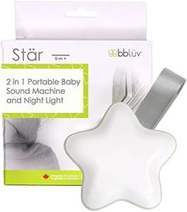 Bblüv - Stär – Portable Night Light Kids & Baby Sound Machine 2 in 1 – 15 Songs – Calming White Noise Machine – Heartbeat or Waves Sound – Auto Shut-Off Timer – Adjustable Volume – Ideal for Nursery