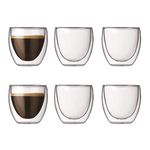 Bodum PAVINA Double Walled Thermo Glasses 0.08 L, 2.5 oz, 6 Count (Pack of 1)