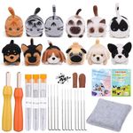 UOOU Needle Felting Kit,12 Pcs Doll Wool Needle Felting Starter Kit with Instruction,Felting Foam Mat DIY Needle Felting Supply for DIY Craft Animal Home Decoration