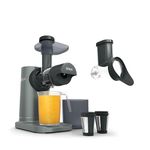 Ninja 3-in-1 Cold Press Juicer with Slice and Shred Blades, 700ml Jug and 1.1L Pulp Container, Make Fresh Juices and Process Vegetables, Compact, Dishwasher Safe Removeable Parts, Grey JC152UK