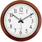 LYONIC President Quartz Big Size Royal Look Wall Clock for Hall,Home,Office, (42 X 42 X 4 Cm Color - Dark Wood) Made in India, Analog, Brown