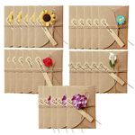 WYAN 25 Pcs Dried Flowers Decorated Postcard,DIY Dried Flowers Greeting Cards,Handmade Retro Kraft Paper Blank Cards(105 * 71mm,5 styles)