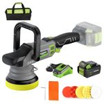 WORKPRO 125 mm Cordless Buffer Polisher Kit, 20 V Brushless Dual Action Car Polisher with 4.0 Ah Battery, 7 Variable Speeds Polishing Machine with D Handle for Car Detailing, Polishing & Waxing