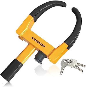 KAYCENTOP Wheel Clamp Lock Universal Security Tire Lock Anti Theft Locking Devices Adjustable Length Fit Most Vehicles for Trailers SUV Boats Atvs Motorcycles Golf Cart Yellow and Black