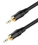 SeCro® Panther Series - 3.5mm Stereo Male to Male Premium Audio Cable with Zinc Alloy Housing Compatible for Mobile, Laptop, Home Theater Devices, Amplifiers etc. (5 Meter)