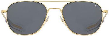 AO Unisex's Original Pilot Rothco 355 Eyewear Sunglasses Size : 52 MM, Grey, Gold/True Color Gray Lens, One