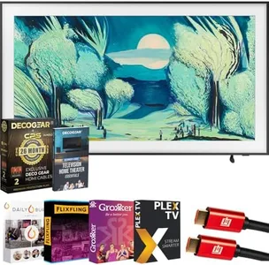 Samsung 65" The Frame LS03FA QLED 4K TV 2025 Art Mode, Vision AI | CPS Exclusive 26 Month Protection, 2X HDMI Cables, Premiere Movies Streaming & Deco Gear Complete Home Theater Beginner's Guidebook