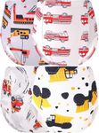 BliBliTaTa Boys Training Underwear Pants 4-Pack Toilet Potty Underpants Cotton Absorbent Padded Reusable Leak Resistant Feel Wet For Toddler Baby 6 Excavator Fire Engine