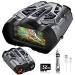 WISHBETY Night Vision Goggles,4K Night Vision Binoculars for Adults,3.5 Inch Screen,9 Levels IR Mode and 10X Digital Zoom for Outdoor Enthusiasts and Animal Watchers,32GB TF Card for Photos and Videos