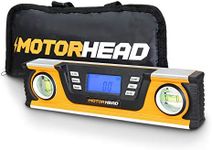 MOTORHEAD 10-Inch 0° - 180° SMART DIGITAL Level, LCD Screen, Audible Alerts, Water, Dust & Shock Resistant, Magnetic Bottom, Includes Bag, High-Visibility, Solid-Milled Aluminum, USA-Based Support